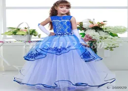 الأميرة Lilac Little Bride Long Pageant Dress for Girls Glitz Puffy Tulle Prom Dress Children Grough Vestido Flower Girl7752383