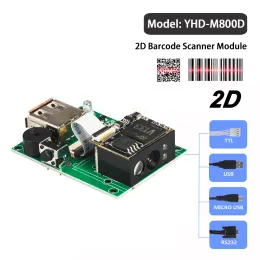 الماسحات الضوئية YHDAA ARDUINO 2D MINI RASPBERRY PI SCANNER SCANNER SCHENTER 1D QR BAR MODER مع واجهة RS232/USB/TTL/MICRO USB