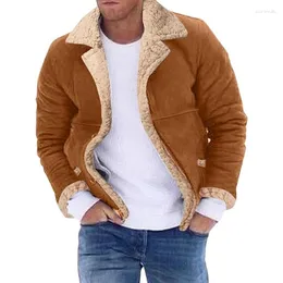 Giacche da uomo uomo giacca peluche inverno autunno sciolto comodo spesso semplice semplicità di colore solido di colore casual versatile