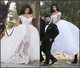 Kılıf, Söndürülebilir Etek Vestidos De Festa Cutto E Elegante Para Casamento1425179 ile omuz dantel gelinlik