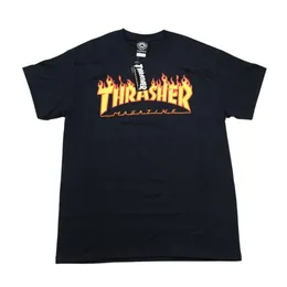 Thrasher t-shirt designer tee lyx mode mens tshirts ny mode märke flamma klassisk kortärmad lös för män och kvinnor high street sommar