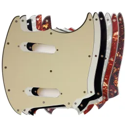 Aksesuarlar pleroo özel gitar pickgaurd scratch plaka bizim için Mustang Gitar Pickguard Yok Kontrol Deliği Çıkma Tabağı Çok Renkli Seçim