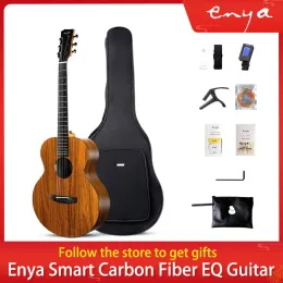 Guitar Enya Akustikgitarre 36 41 mit EQ Hpl 6 Strings Travel Guitarra Anfänger mit Pick, Tuner, Riemen, Capo, Musikinstrumente