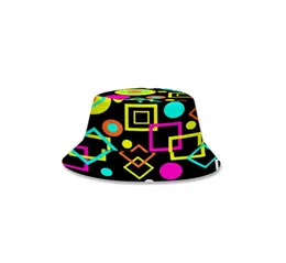 3D Geometria Fisherman Hat Hat e Kids Spot Spot Supply Basin Hat para Casal Student Sun Visor in Summe Bucket Hat 3D Print1791725