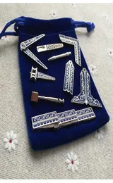Small Size 9 Different Masonic Working Tools Classic Miniature mason Brooch Gifts Fine Craft Work for Masons with Cloth Bag 208246055