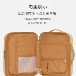 Carry-ons antik gul 20-tums boarding resväska lösenord resväska tyst kontrollerad kvinnors vagnslåda