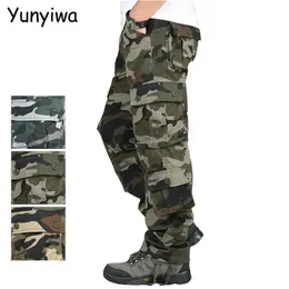 Мужские брюки замаскированные грузовые штаны Мужские повседневные много карманные боя свободные брюки армия тактические штаны Hombre 44L2405