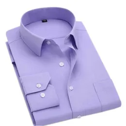 Herrklänningskjortor Macrosea Classic Style Mens Solid Shirts Long Sle Mens Casual Shirts Bekväma andningsbara Mens Office-Wear Clothing D240507