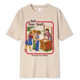 Herren T-Shirts Horror Comic Serie verkaufen Ihre Seelenökonomie für Kinder Männer T-Shirts Mode T-Shirts Loose Baumwolle T Kleidung Strt T-Shirt T240505