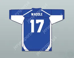 Custom Nome Nome Numer Youth/Kids Jaylen Waddle 17 Episcopal High School Knights Blue Football Jersey 4 Stitched S-6XL