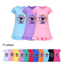 Pajamas leende critters kostym 2024 Summer Dress Baby Girl Pajamas Childrens Princess Pyjamas Home Clothingl2405