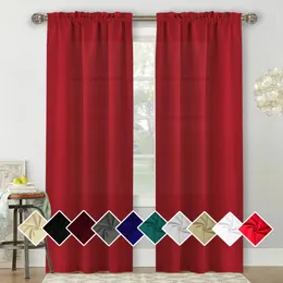 Curtain 2PCS Solid Colour Simple Light-Weight Rod Pocket Light Flitering Curtains Suitable For Living Room Office Home Derocation.