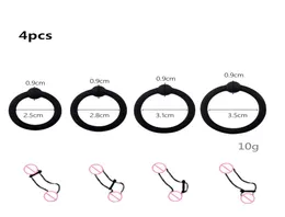 Silcone Penis Rings Set Cock Rings Penis Sleeve Penis Trainer Delay Ejaculation High Elasticity Time Lasting Sex Toys for Men5797057