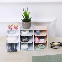 Plastic Desktop Organizer Makeup Office Storage Containers System TV Remote Control Holder Tea Table Tidy 3 Grid Wholesale Hot