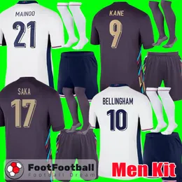 2024 MEN KIT Mainoo Bellingham Saka Englands Football Shirt Soccer Jerseys2025 Toney Kane Sterling Mount Rashford Grealish Foden Man Socks Set Top