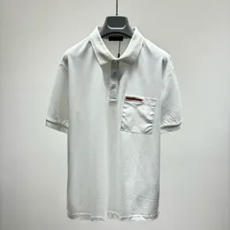 2024 SS New Solid Red Stripe Pure Cotton Polo Shirt- 유럽 크기