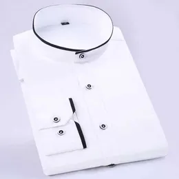 Camisas de vestido masculinas cor masculina combinando com lesão de colarinho de colarinho de lesão longa camisa de banheira de bolso de bolso de peito