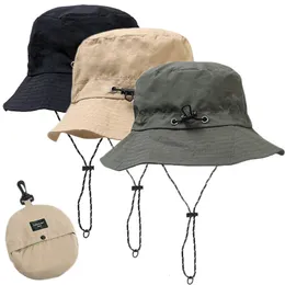 Cappelli da secchio Panama pieghevoli per cappelli da sole Outdoor Antiuv per uomini donne primavera estate a secco a secco con cappuccio per pescatori per pescatori 240430 240430