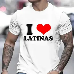 Männer T-Shirts T-Shirt für Männer Ich liebe Latinas Männer tops lässige Kleidung Vintage Sportswear I Herz Latinas Design Übergroßer Kleidung Trend T-Shirt T240506