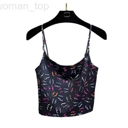 Women's Tanks & Camis Designer CHAN Small Fragrant Wind 24S Colorful Letter Printed Water Diamond Buckle Versatile Strap Tank Top South Oil Pole Version AWJQ