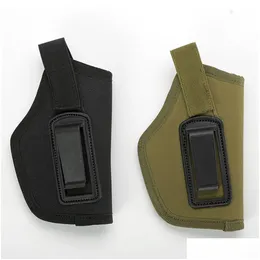 Andere taktische Zubehör Nylon Holster Bund versteckte Tragetasche Leder Hülle Clip Metallgürtel Waffe Set Luft Jagd Drop Lieferung Dhjhz