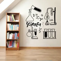 Aufkleber Schullabor Labor Wandkleber Bibliothek Aufkleber -Wissenschaft Chemie Aufkleber wissenschaftliche Kunst Wandmalerei Kinder Jungen Zimmer Dekor Erleuchtung
