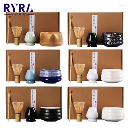 Teaware Set Traditionella japanska tillbehör Gift Whisk Premium Quality Easy Clean To Ossure Handmade Home Matcha Tea Set