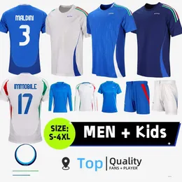 23 24 Italia Jersey Immobile Chiesa Maldini Soccer Jerseys 2024 Home и Away Verratti Barella Италия Рубашка Специальная футбольная форма Miretti Nesta Pirlo 906