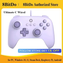 Llers Joysticks Original 8bitdo Ultimate C Wired Gaming Controller for PC Windows 10 11 Steam Deck Raspberry Pi Android 2023 Hot J240507