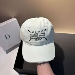 Maisonmargielas Cap 2024 Spring New Digital Casual Versatile Baseball Hat Korean Edition Show Face Small Fashion Cotton Duck Tonge Hat Sports Hat