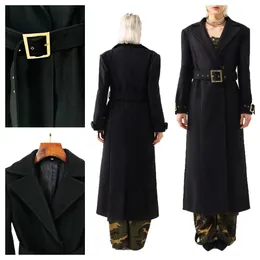 Long Coat Women Business Suits For Women Belt Cotton Wool Solid Color Sashes Slim Conventional Business Formella jackor Womens Trench Coat Women Vestido de Mujer
