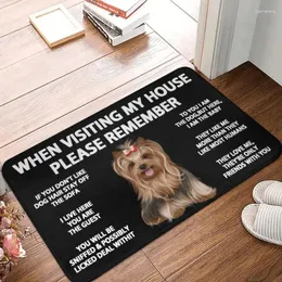 Dywany Custom Yorkshire Terrier Yorkie Dog Doormat Mat Anty-Slip Bath Bath Kitchen Dywan dywan 40 60 cm