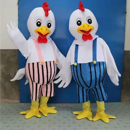 Mascot Costumes New Funny Chicken Doll Adult Performance Mascot Costume Cute Rooster Halloween Set Cartoon Clothing Props