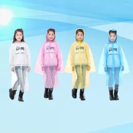 Пейнчики 4pcs Wind -Ray Rain Poncho одноразовый дождь с капюшоном Unisex PE для спортивных пешеходных велосипедов (Дети случайный цвет)