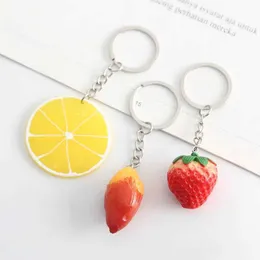 Keychains Lanyards Simulation sweet potato lemon strberry keychain Woman Men Kids Key Ring Gifts Accessories Shoes Key Chain