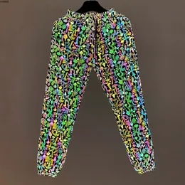 Calça masculina colorida reflexiva sewante cogumelos cargo hip hop refletem roupas leves de corrida noturna