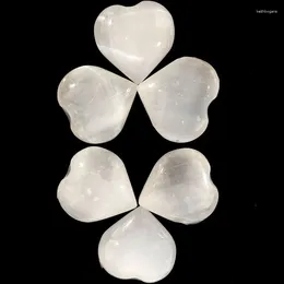 Decorative Figurines Wholesale Natural Crystal Selenite 60mm Heart Shape Healing Chakra Gemstone Carved Reiki For Christmas Decoration JYX