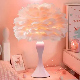 Tischlampen kreative Feder elegante Schlafzimmer Nacht