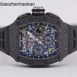 Milles Richamills Watch RM1103 Kolekcja męska Czarna Knight NTPT Włókno Węglarowe Automatyczne maszyny Przełącznik Słynny luksus 2018 Pełny zestaw