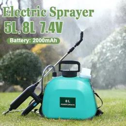 Ausrüstungen 5L, 8L Gardens Electric Sprayer 7.4V 2000mAh Battery Sprühgerät 3pcs Düsen Schulter automatische Zerstäubungswässerung Blumenwerkzeuge