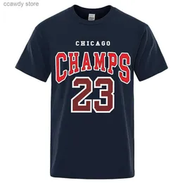 Camisetas masculinas Chicago Campeões 23 EUA Cidade da cidade Esportes de camisetas curtas Seve Men Cotton Casual T Roupas strt Breathab Hip Hop Tshirt H240507