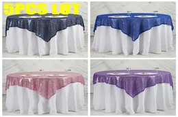 Table Cloth 5pcs Lot 152x152cm Glitter Sequin Tablecloth Overlay Poly For Wedding Event Party El Decoration7135806