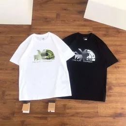 North T-shirt ansiktsdesigner tee lyx mode bokstav tryckt herr tshirts sommar klassiker tälttryck kortärmade rent bomullspar Enkelt och mångsidigt avslappnad