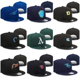 Herr baseball snapback hattar klassiska alla lag Royal Blue Hip Hop Black Navy New York "Sport Letter SD A's Justerable Caps Chapeau Stitch Patched JU14-04