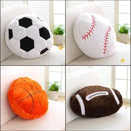 Kudde Creative Football Shaped Winter Plush Summer Present till pojkväns födelsedagsfläkt år