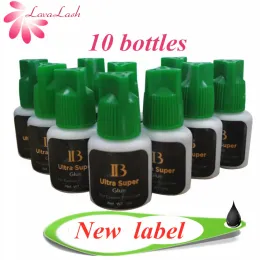 Eyelashes Free Shipping 10 Bottles/lot Ib Ultra Super Glue Individual Fast Drying Eyelash Extensions Glue Green Cap 5ml/bottle