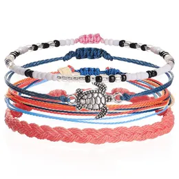 Bracelets de charme Bracelete feminina Mada artesanal Bohemian Summer Rope Wave Set