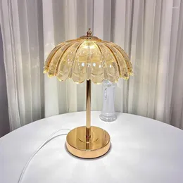 Table Lamps Crystal For Bedroom Bedside Atmosphere Night Lights Modern Glass Flower Desk Lamp Living Room Decoration Stand Light