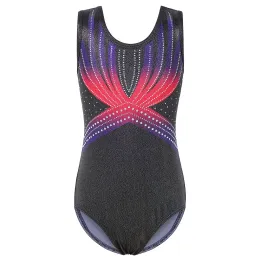 Gymnastics BAOHULU Sleeveless Gymnastics Leotard for Girls Sparkle Diamond Ballet Dancewear Professional Ballerina Practice Clothes