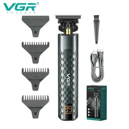 Электрические бритвы VGR Hair Clipper беспроводная волоса Clipper T9 Hairsresser Professional Hair Clipper Digital Display V-077 T240507